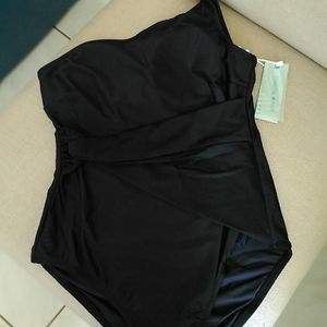 Coastal Blue One Shoulder cinch waist